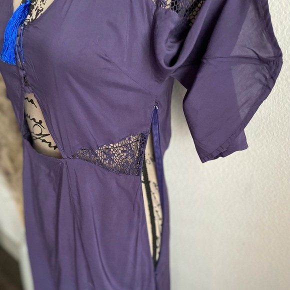 Purple Embroidered Maxi Dress Small New - Picture 4 of 10